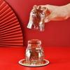 Fortune Cat Gold Glass Tea Cup