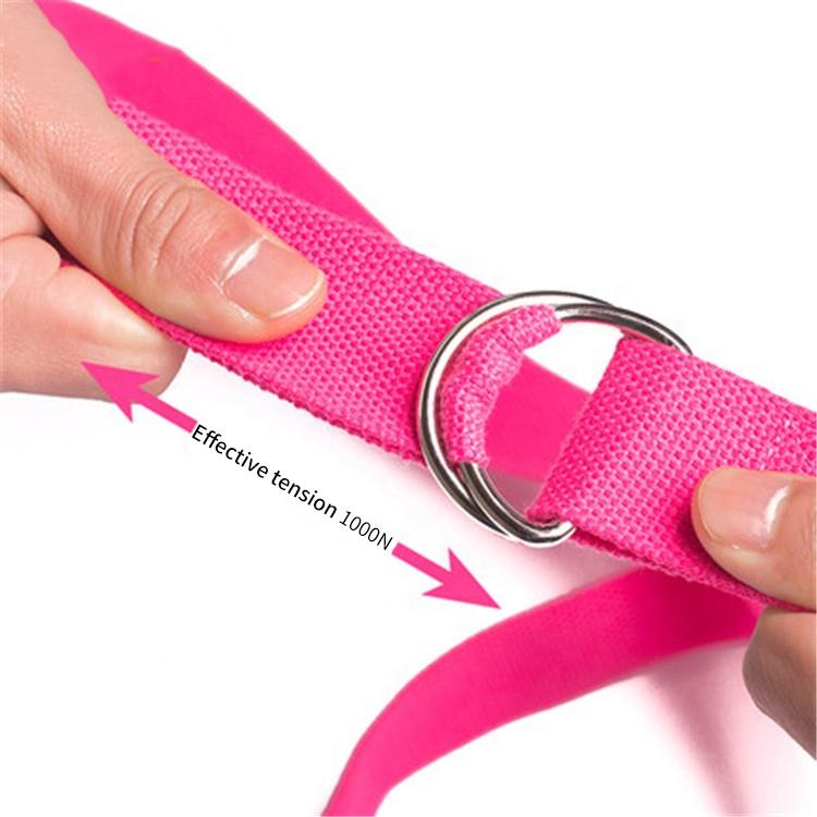 Custom Logo Stretch Band Fitness Elastic Yoga Belt Cotton Yoga Strap