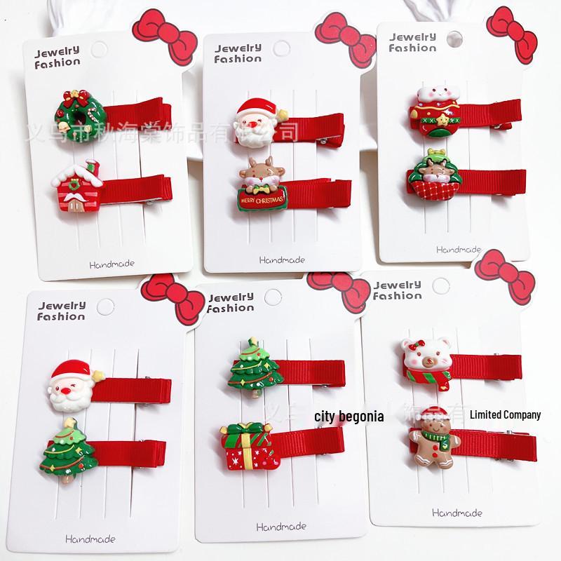 Christmas Hair Clip & Headband Set: Antlers, Snowman, Santa Claus Party Accessories