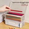 Personalized Transparent Large-Capacity Pencil Storage Box for Kids' Art Supplies