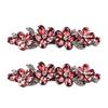 2-Piece Spring Hair Barrette Set Hairpin with Faceted Flowers and Leaf Trim for Holiday, Wedding and Stage Hairstyles