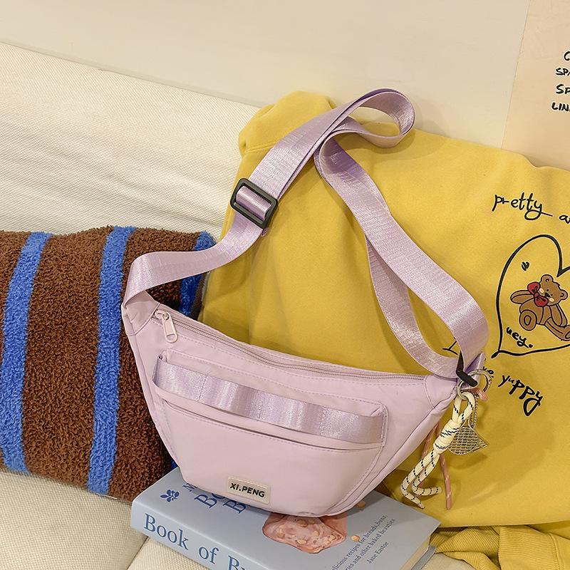 Girls Style Small Satchel Casual Commuter Dumpling Bag Versatile Pink Messenger Bag Niche Shoulder Bag Women