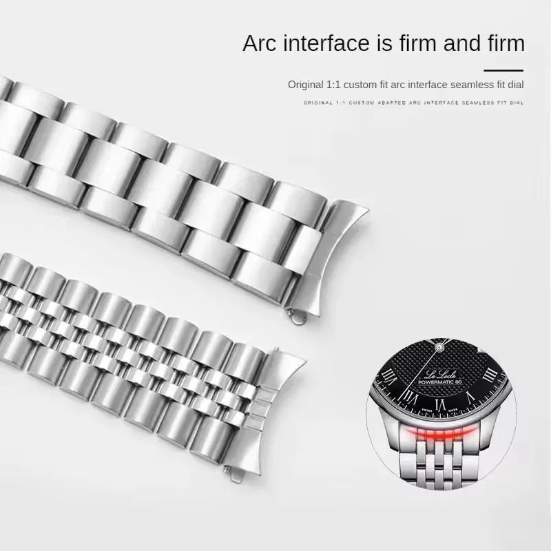 Stainless steel watch strap compatible For Seiko No. 5 Green Water Ghost SRPD63K1 skx007 009 SRPD63 arc mouth Watchband 20 /22mm