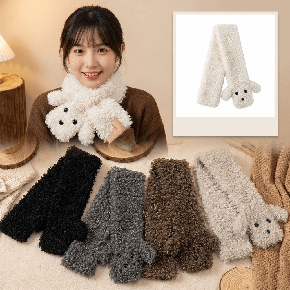 Curly Texture Plush Neck Warmer Faux Rabbit Fur Fashion Neck Scarf  Winter Outfit Styling
