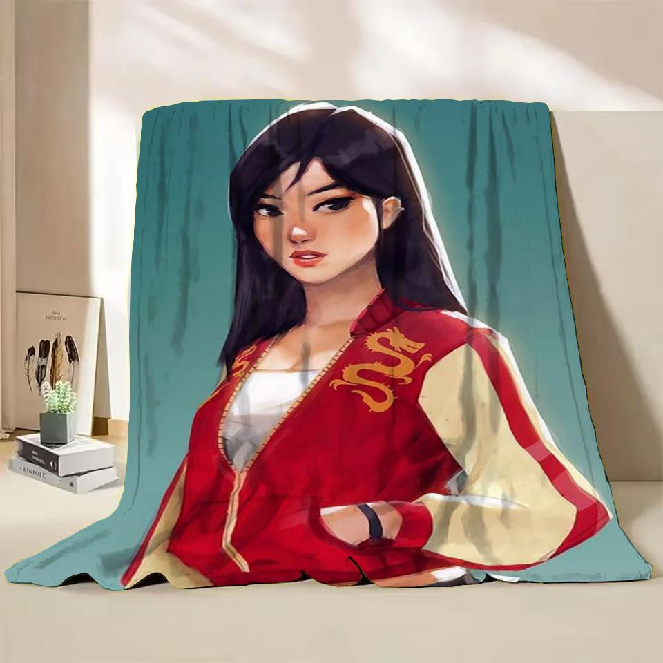 Disney Mulan Flannel Throw Blankets for Bed Sofa Home Bedroom Office Travel Children's Cover Blanket Kids Winter Warm Soft Gifts