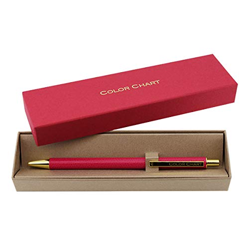 Color Chart Leather-Wrapped Ballpoint Pen (Peony Bouquet)