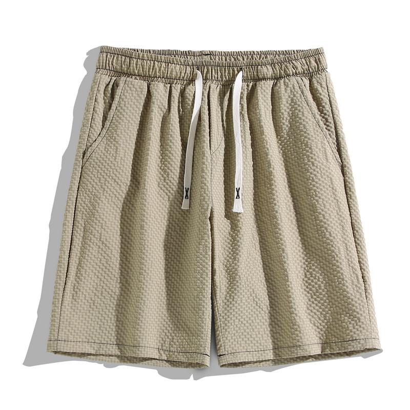 

Летние повседневные шорты мужские винтажные шорты большого размера с эластичной резинкой на талии 5XL(84kg-93kg) хаки