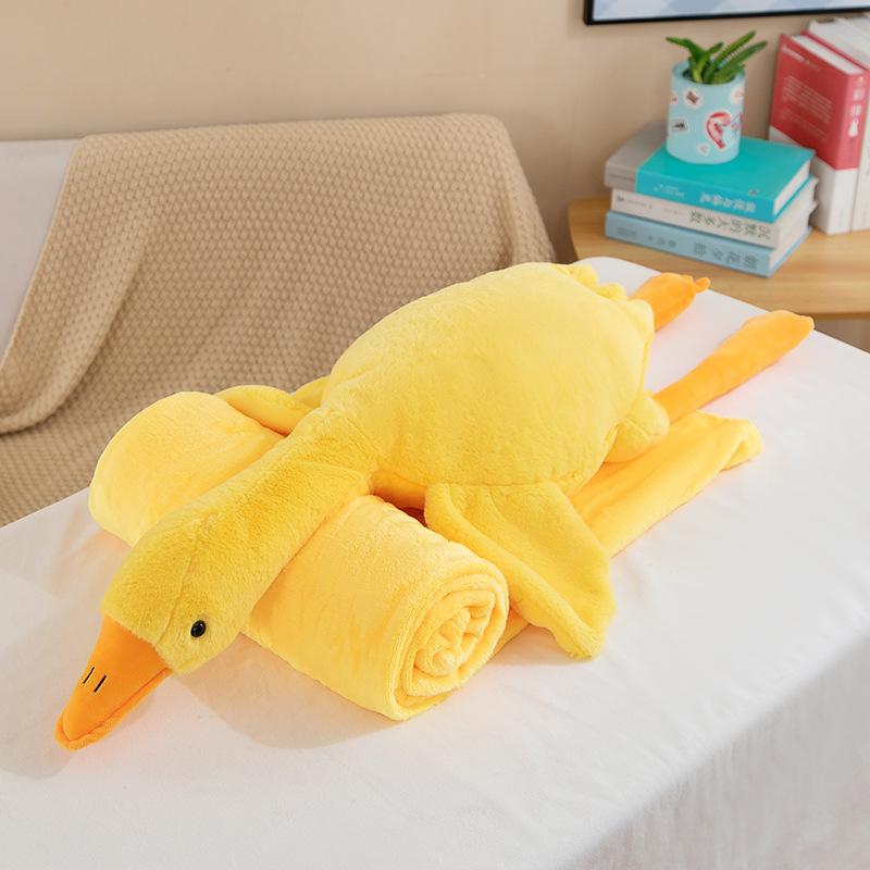 

Cuddly Goose Plush Toy Premium Soft Air Conditioner Blanket Pillow For Home жовтий