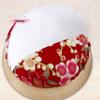 M-1PC Vintage Flower Embroidery Pin Cushions Half Round Pin Pad With Wooden Base Needle Holder For DIY Craft Sewing Accessories