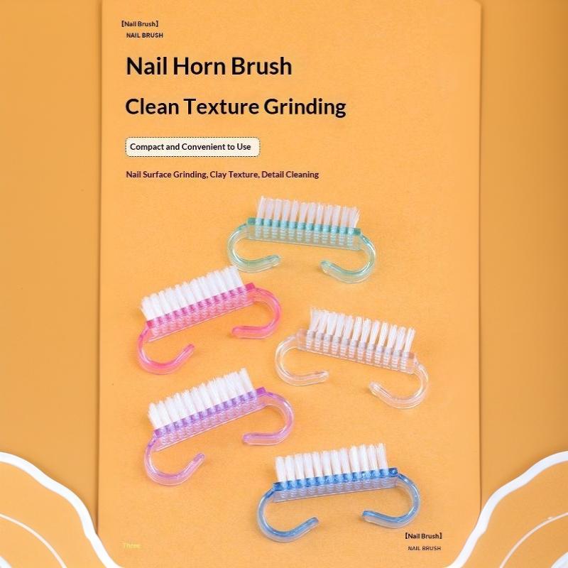Colorful Soft Nail Cleaning Brushes Dense Bristles Ergonomic Non-Slip Handle for Daily Hand Foot Nail Care