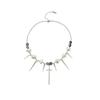 Trend Dark Exaggerated Rivets Irregular Collarbone Chain Y2K Hip Hop Cross Collar High-End Personality Necklace