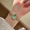 Diamond-encrusted Geometric Round Watch Pull-out Bracelet Fashion Versatile Temperament Bracelet Exquisite Light Luxury High-end Jewelry