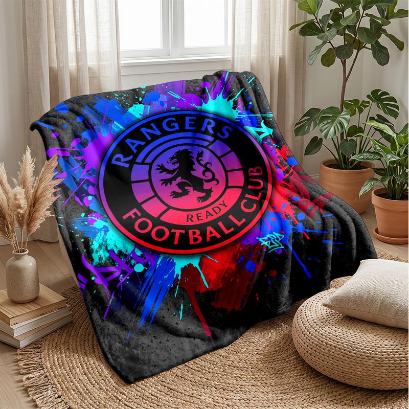 Rangers FC Soft Flannel Fleece Blanket Lightweight Cozy Warm Throw Blanket For Sofa Bed Home Decor