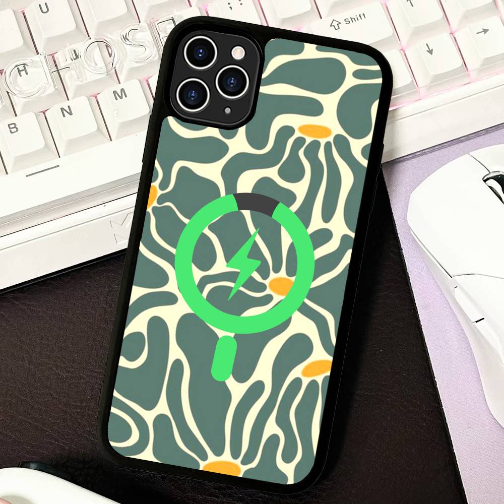 Abstract Flower Market For Magnetic Phone Case For IPhone 17 16 Pro Max 15 Plus 14 13 12 11 Cover