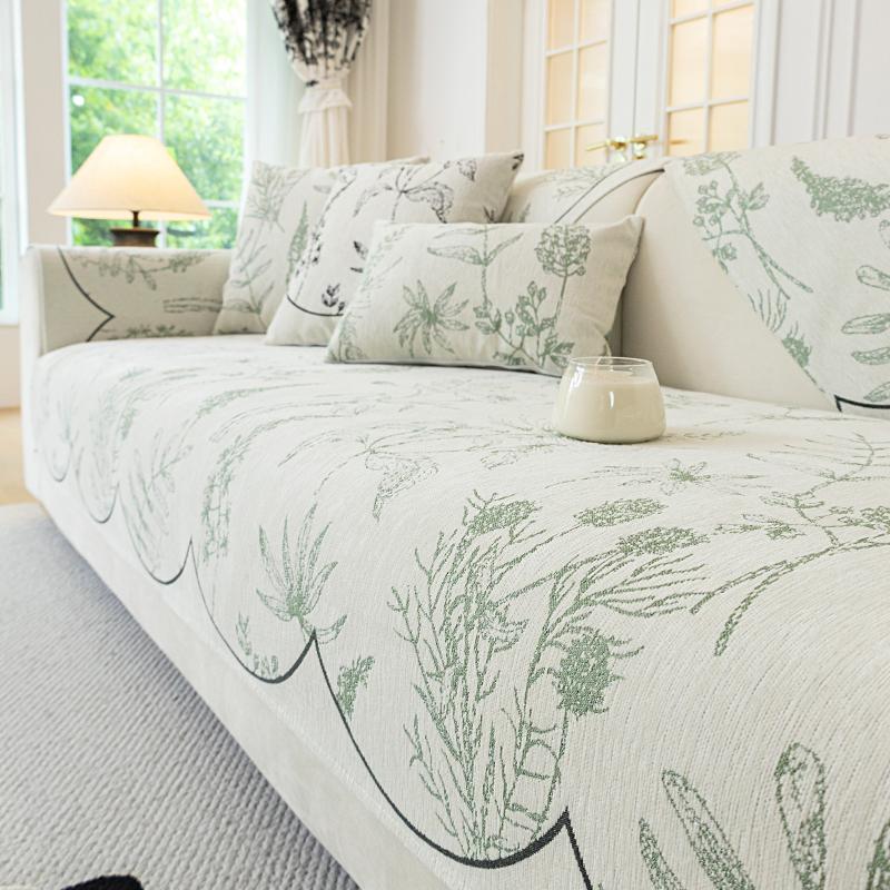 

Premium Spring floral leaf pattern sofa furniture mat, can be used designed for anti slip protection throughout four seasons, designed for bedroom, Backrest70X70cm