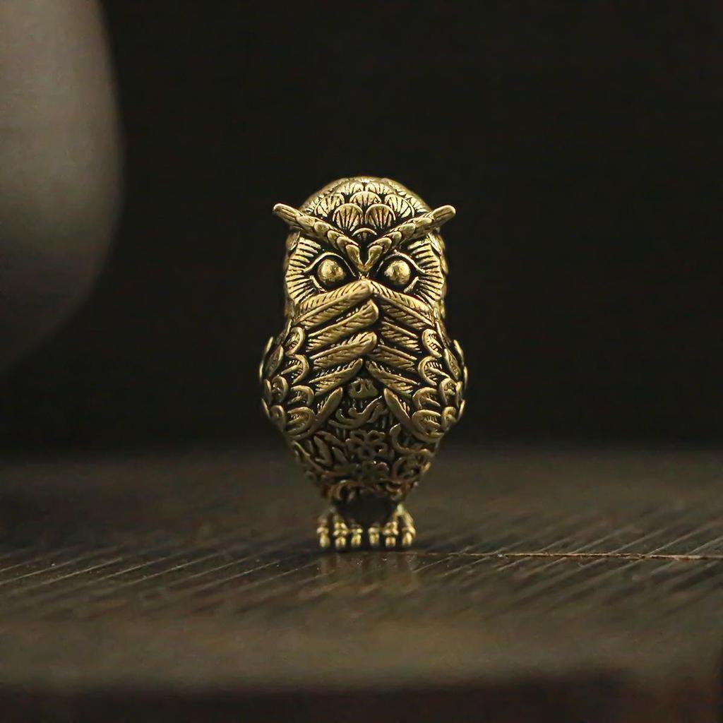 Retro Messing Eulenfigur – Kreative Tier Desktop Dekoration