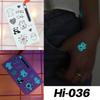 Waterproof Blue Luminous Tattoo Stickers: Snake & Butterfly Designs for Festivals