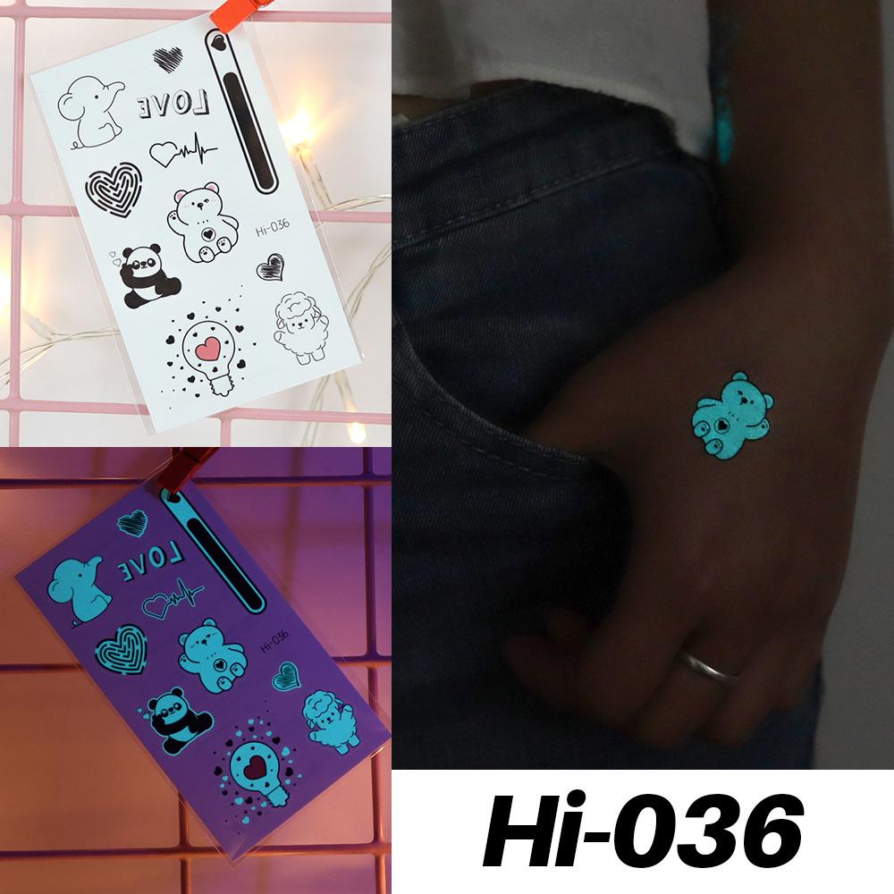 Waterproof Blue Luminous Tattoo Stickers: Snake & Butterfly Designs for Festivals
