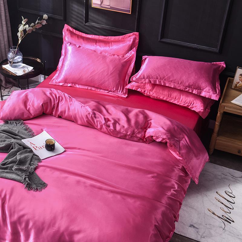 Summer Silk Luxury Plain Color 4-Piece Set - Light and Simple Design
