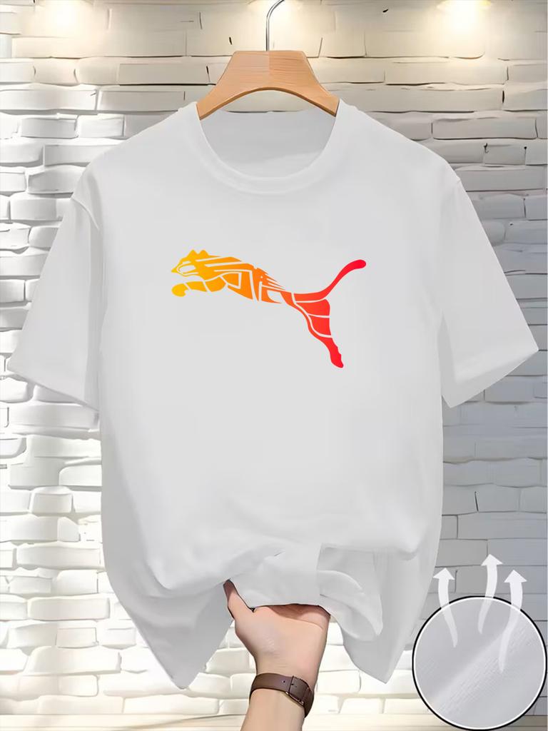 Letnia Moda Lis Pantera Nadruk 3D Koszulka Luksusowa Wysokiej Jakości Męska Góra z Okrągłym Dekoltem Codzienny Trend Bluza Fitness