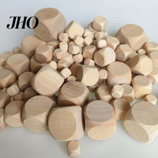 Wooden Dice Set 5Pcs 2/3/4/5/6/7CM Rounded Corner Six-Sided Giant DIY Hand Painted Gaming Heavy Duty Block Cube Game Night Props Smooth Surface