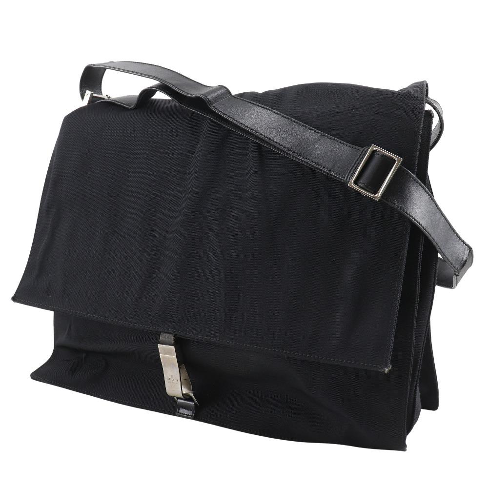Gucci Shoulder Bag Black Nylon Canvas Unisex Used