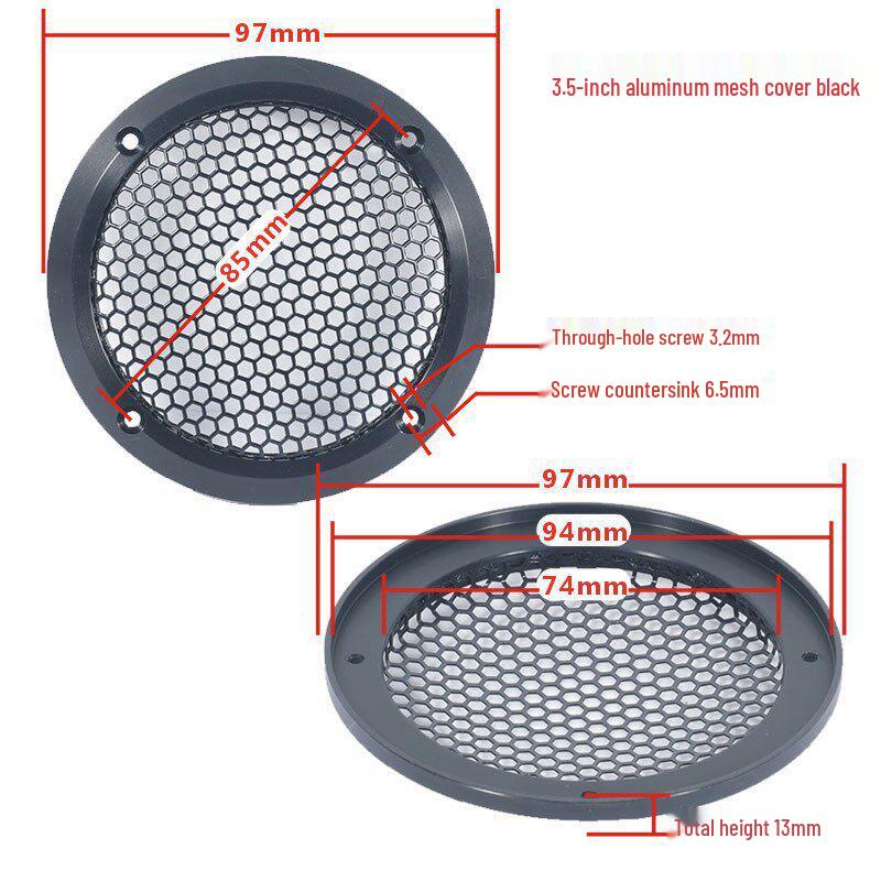 1.5-6.5 inch Car Speaker Aluminum Mesh Cover - A-pillar Protective Decorative Frame