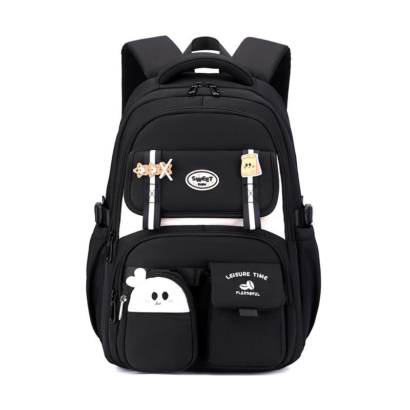 Lightweight High School Girls Schoolbag High Capacity Waterproof Wear-resistant Oxford Primary Junior High School Student Grades 3-9 Teenager Backpack