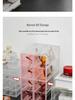 Desktop Eyeglasses & Sunglasses Storage Box - Transparent Divided Drawer Organizer for Cosmetics, Lipstick, and Contact Lenses.