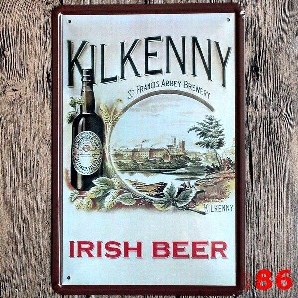 Vintage Kilkenny Irish Beer Metal Tin Sign Classic Retro Bar Pub Wall Decor Poster for Cafe Home Decoration