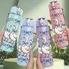 1PC Goose Duck Frame Quote Art 750ml Color Plastic Sports Water Bottle Leakproof Flip Straw Lid Suitable for Sports Office Home Use