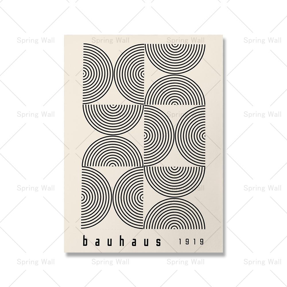 

Bauhaus Абстрактное искусство линии холст картины середины века Современная печать Винтажный выставочный плакат Черная стена Искусство Картины Домашний декор 21x30cm No Framed