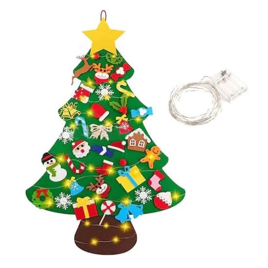 Felt Christmas Tree for Toddlers with Lights DIY Games Kids
