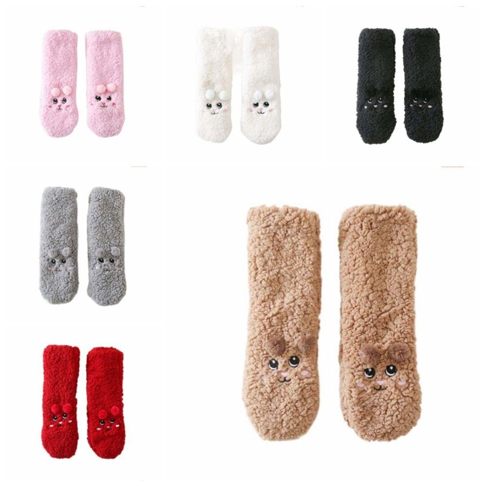 Cartoon Floor Socks Plush Sleeping Socks Cute Fleece Sock Women  Winter