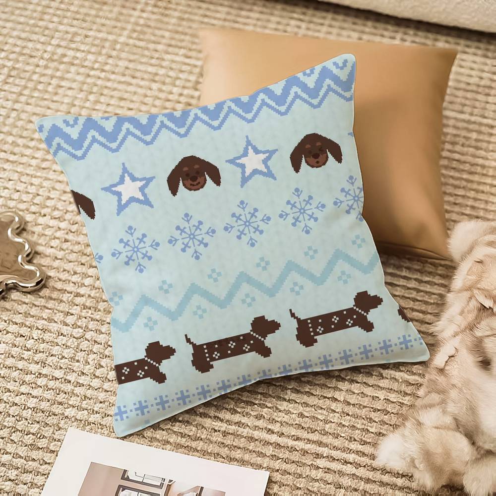 Christmas Spirit Pillow Case Anti-dustmite Invisible Zipper Sofa Bed