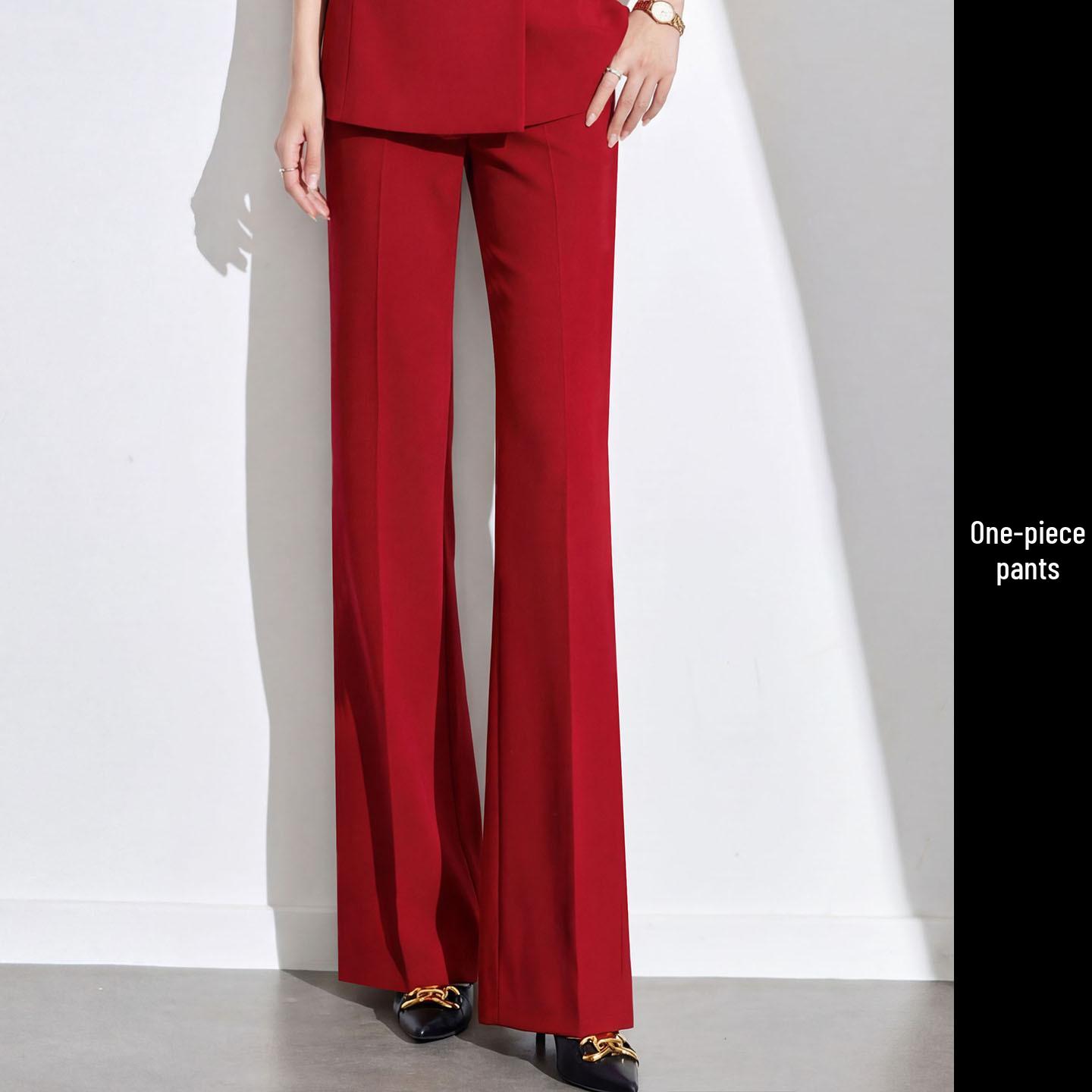 

Мужской костюм-тройка 2026 года, красный, двубортный, приталенный: Профессиональная одежда ведущего Весна/Осень XL