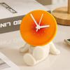 Creative Desktop Ceramic Clock Cute Foyer Entry Clock Home Decorative Cartoon Mute Clock  Bedroom
