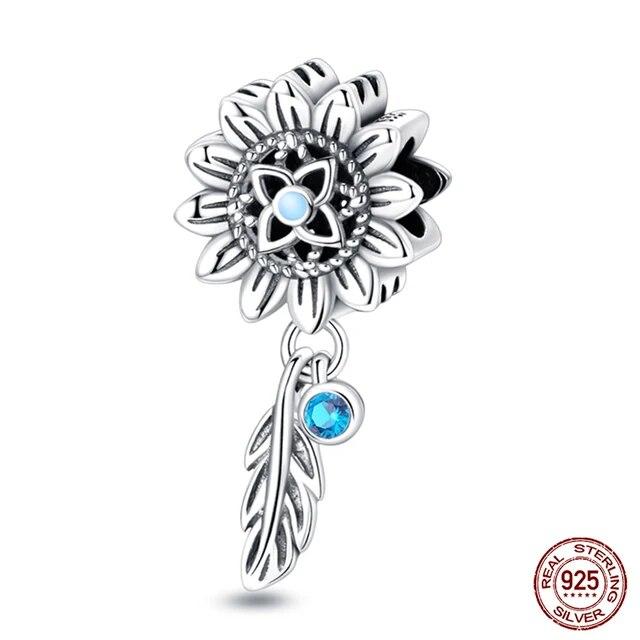 925 Sterling Silver Colorful Zircon Dreamcatcher Charms Beads Pendants FitFashion Original Bracelets DIY Jewelry Making