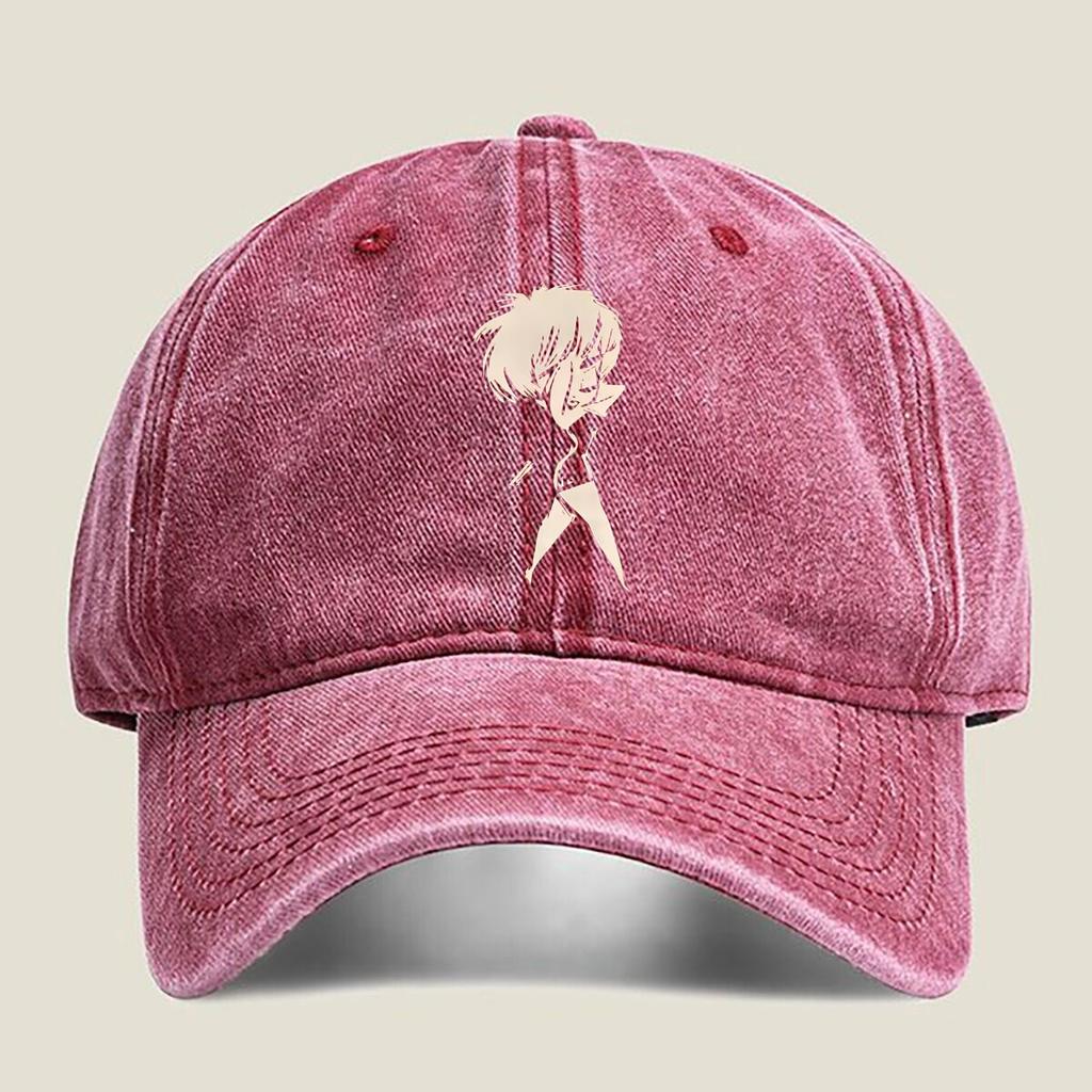 Anime Character Silhouette Fashion Washed Baseball Cap Hat Outdoor Activities