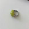 Korean Green Grape Jade Ring: White Gold-Plated Fashionable Women's Copper Ring