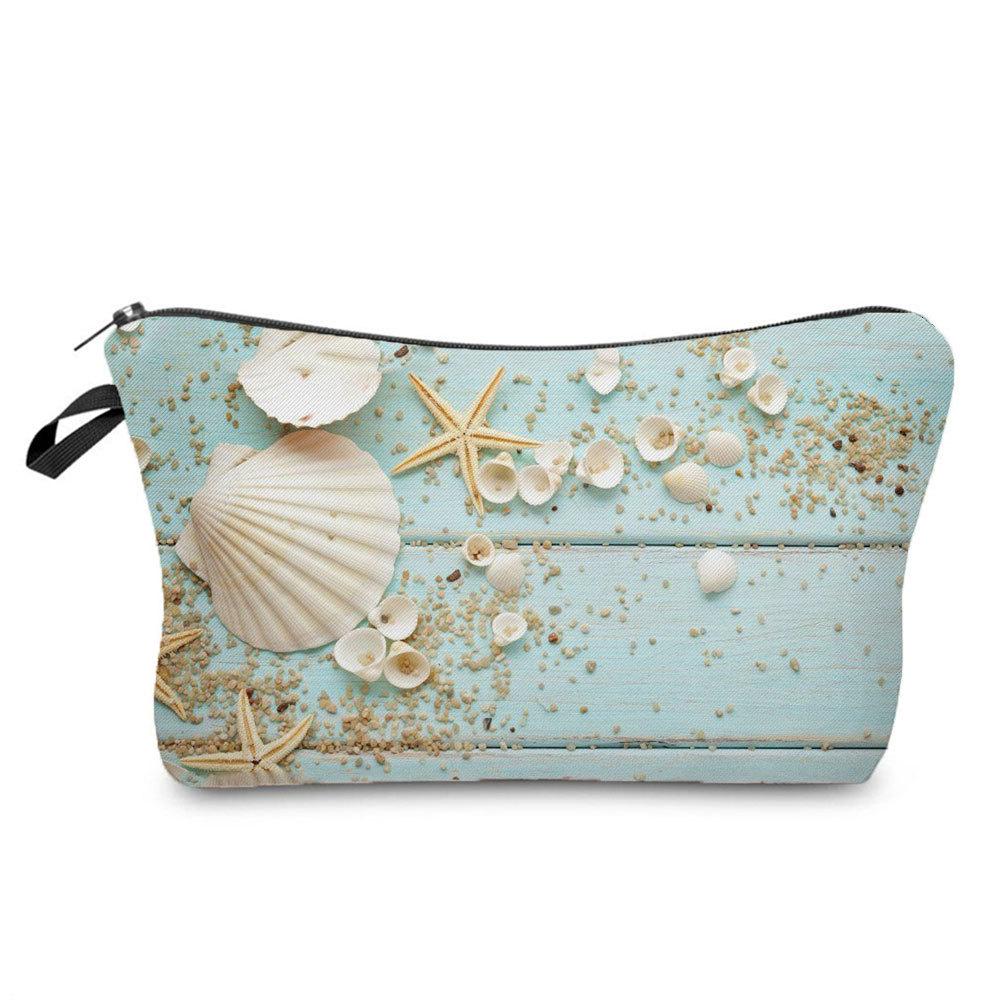 Women Shell Print Cosmetic Bag Toiletries Organize Travel Storage Case  6444