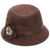 Linen Material Fedora Hat Floral Design Bowler Hat Vintage European Bucket Hat  Formal Events