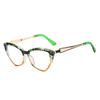 New gradual change of color cat eye sunglasses advanced sense plain face thin retro large frame glasses frame fashion glasses
