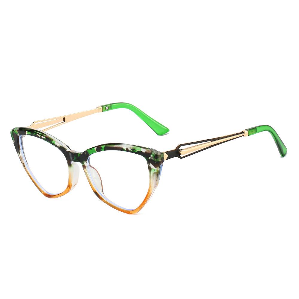 New gradual change of color cat eye sunglasses advanced sense plain face thin retro large frame glasses frame fashion glasses