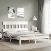 Vidaxl Bed Frame Without Mattress, White, 160X200 Cm, Solid Pine Wood