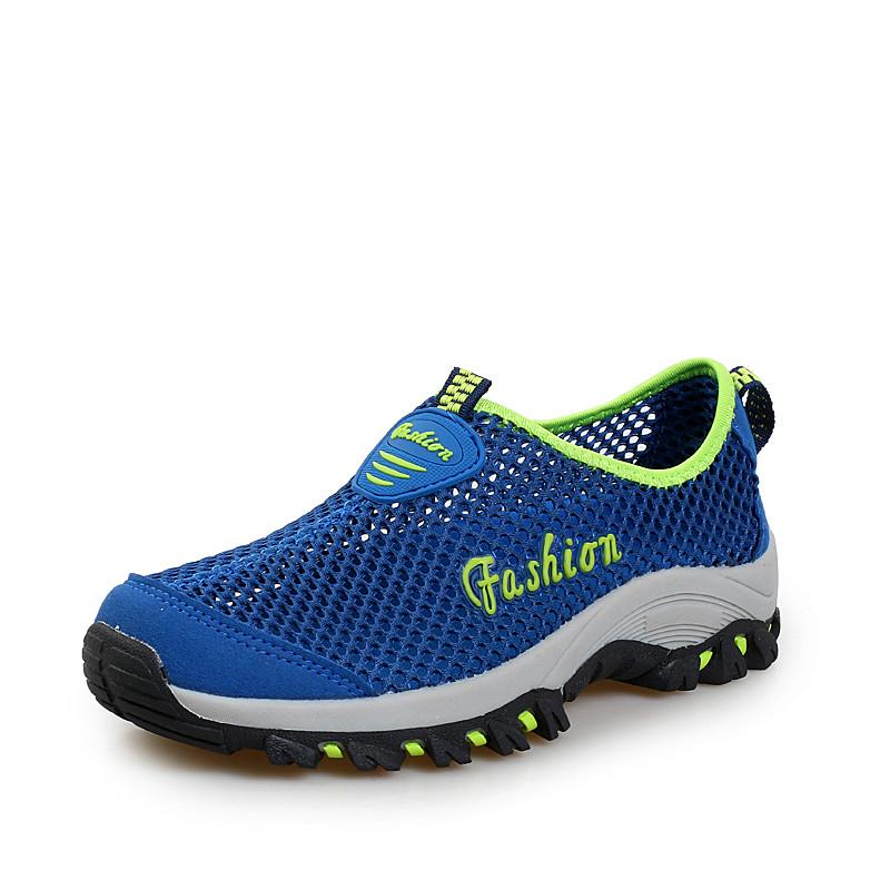 

Мужская обувь унисекс 2024 года, повседневные мокасины, классические сетчатые туфли, дышащие мокасины на плоской подошве, мужские туфли на платформе, большие размеры 35-44 6.5 синий