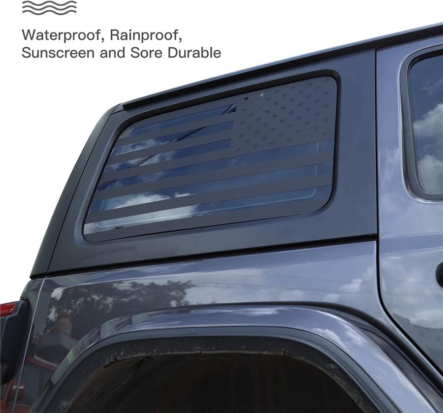 2x American Flag Window Decal Sticker For Jeep Wrangler JK JKU 2007-2017 4-Doors
