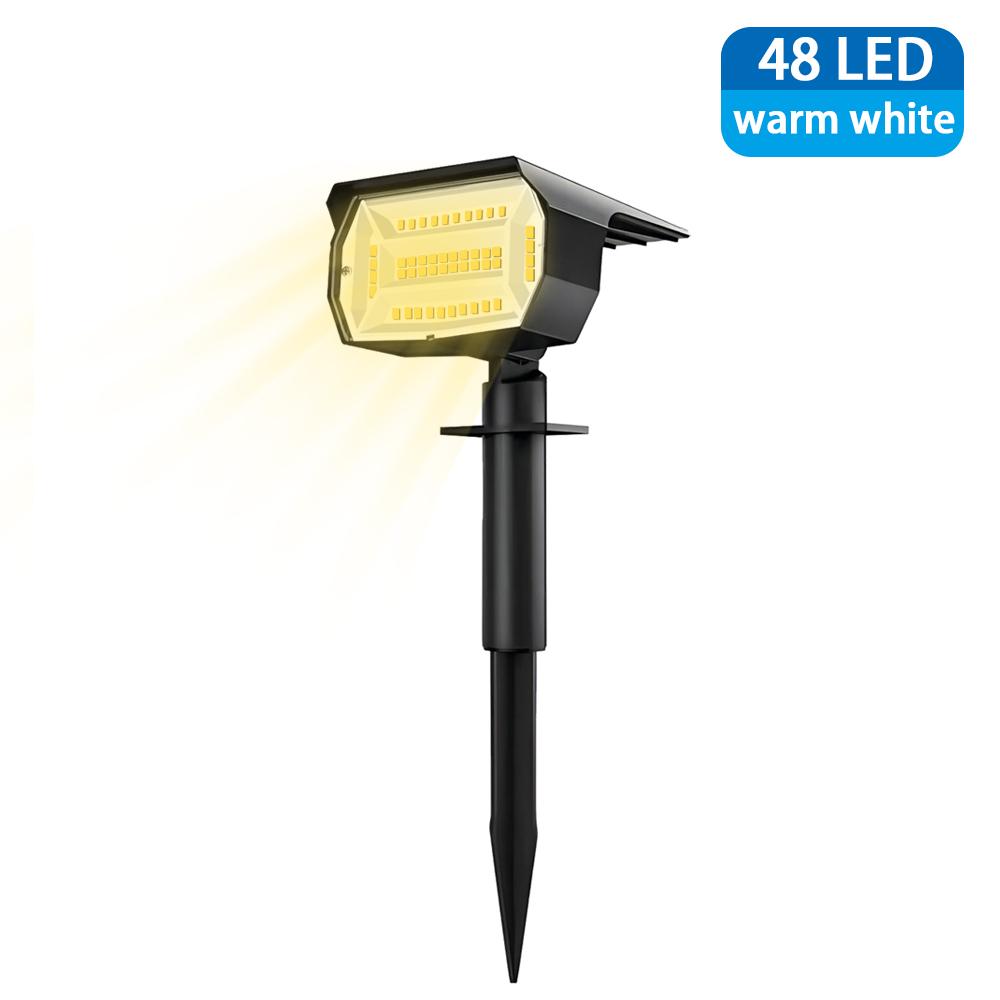 

Солнечные светильники на открытом воздухе водонепроницаемые 52/56 светодиодов 2 шт. 3 режима освещения садовый двор с питанием от солнечной энергии точечный светильник для наружного ландшафтного декора 1pc