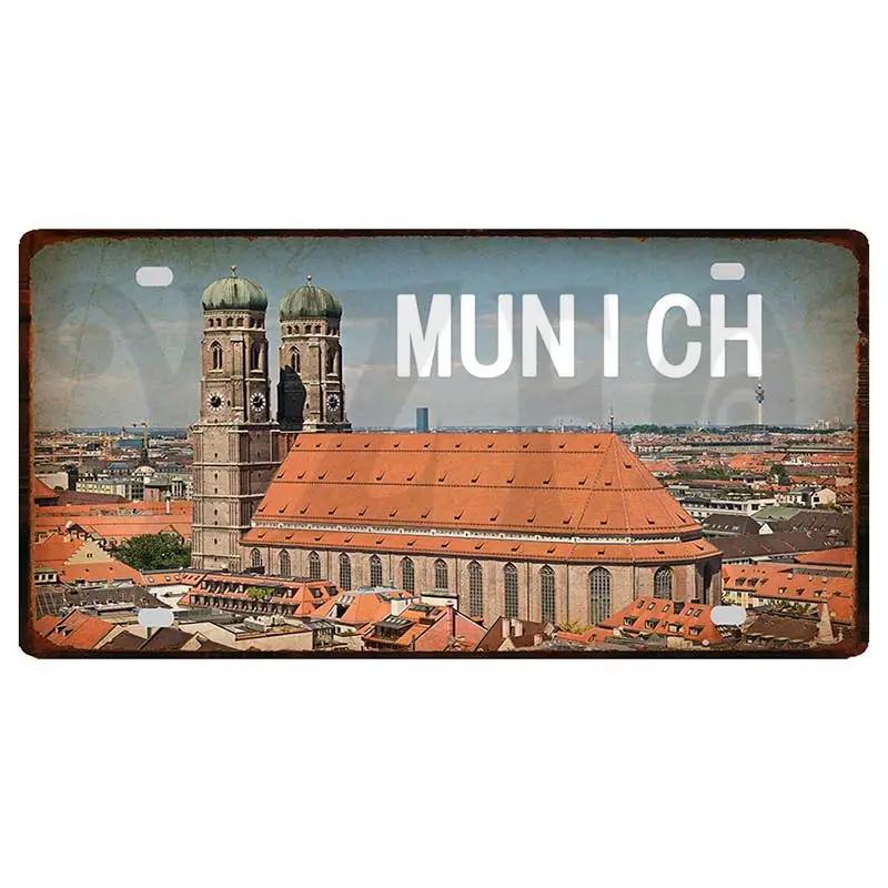 YZFQ30X15CM Egypt Ibiza Munich  Halkidiki  Minorca City Island Metal Tin Sign Travel Souvenir Wall  Home Carft Decor DC-1369B