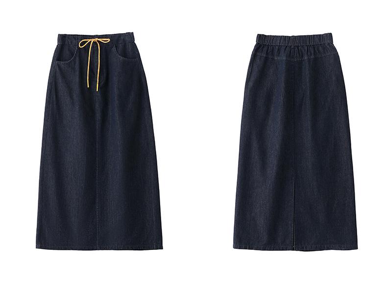 Modă de Primăvară 2025 Jachetă Denim & Fustă Midi cu Șal - Set din Trei Piese (CY8115)